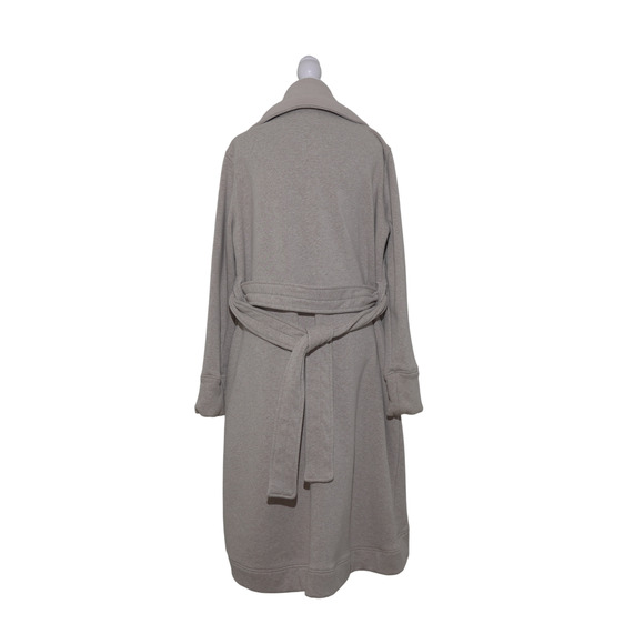 UGG Shawl-Collar Belted Open-Front Coat Sz XL Cream, w/ Pockets Cotton EUC - Picture 3 of 9